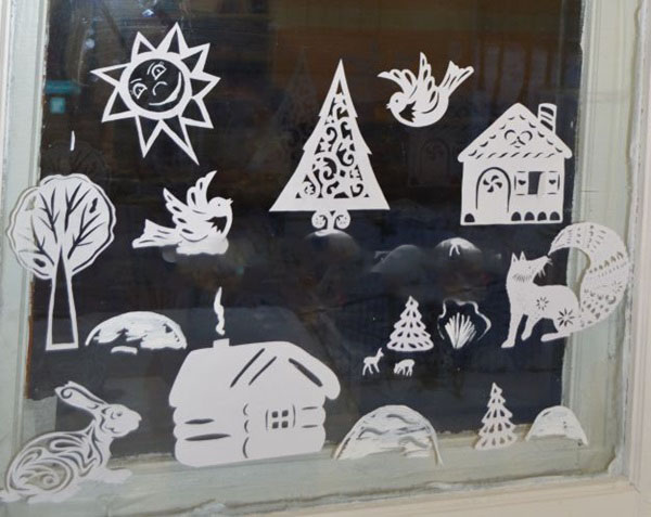 Украшение окон к Новому году 2018 в домашних условиях, детском саду и школе своими руками: шаблоны и трафареты для распечатывания